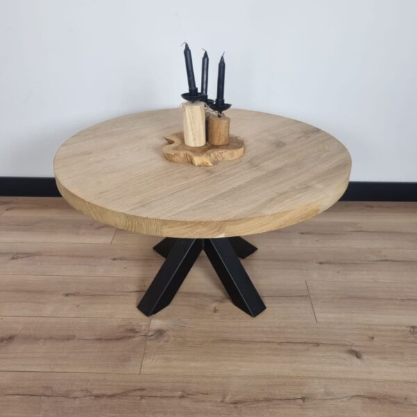 Eiken ronde salontafel Matrix-Onderstel