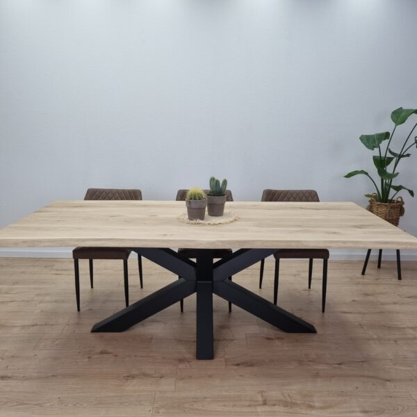 Eiken boomstam tafel Matrixpoot