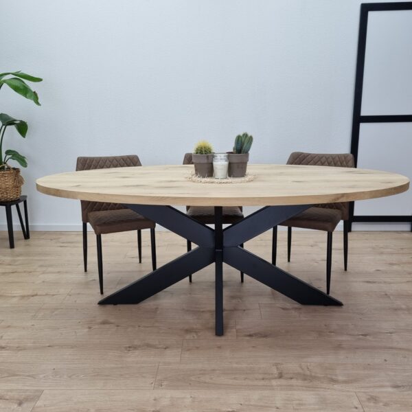 Eiken Ovale tafel Smalle-Matrix Poot