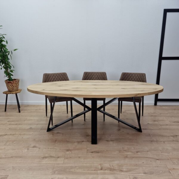 Eiken Ovale tafel Vlinder Onderstel