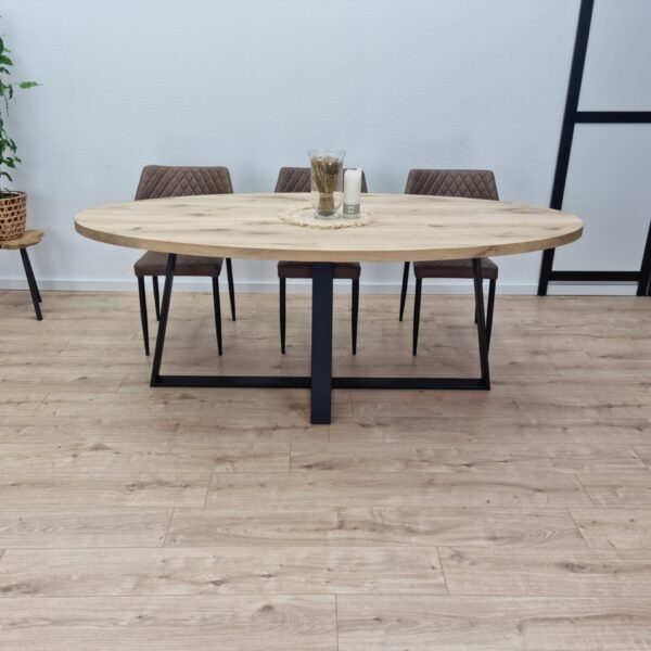 Eiken Ovale tafel Dubbele-U Poot