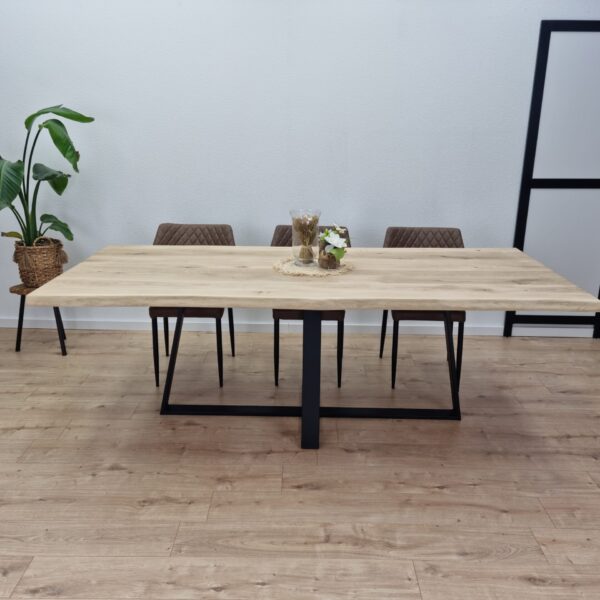 Eiken boomstam tafel Dubbele U