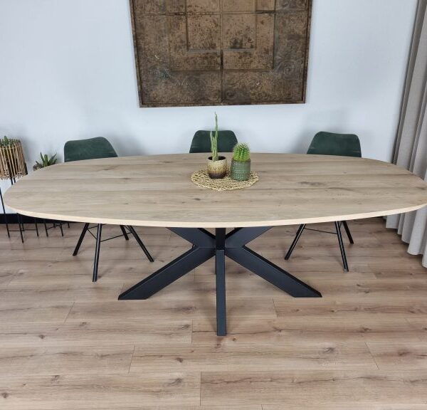 Eiken Deens ovale tafel Smalle-Matrix Poot