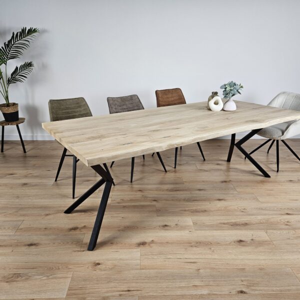 Eiken boomstam tafel Kik onderstel