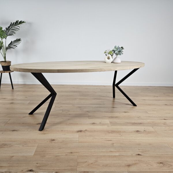 Eiken Ovale tafel Kik-Onderstel