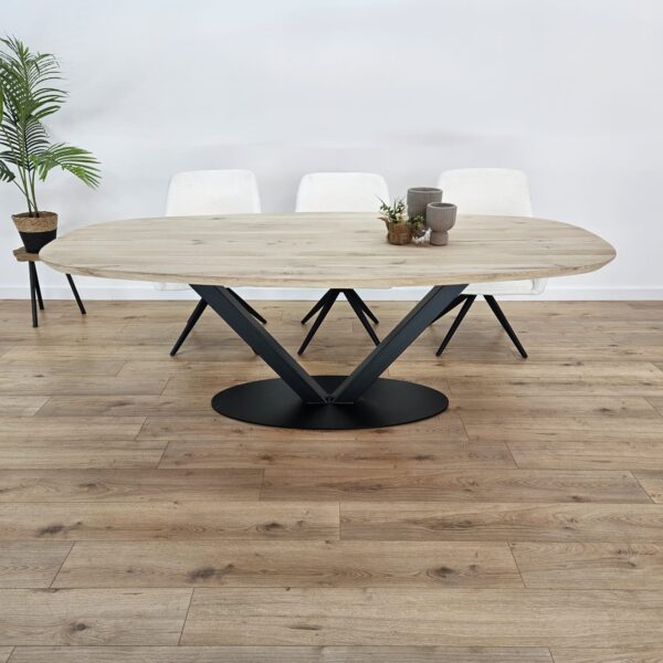 Eiken Deens ovale tafel V-Ovaal