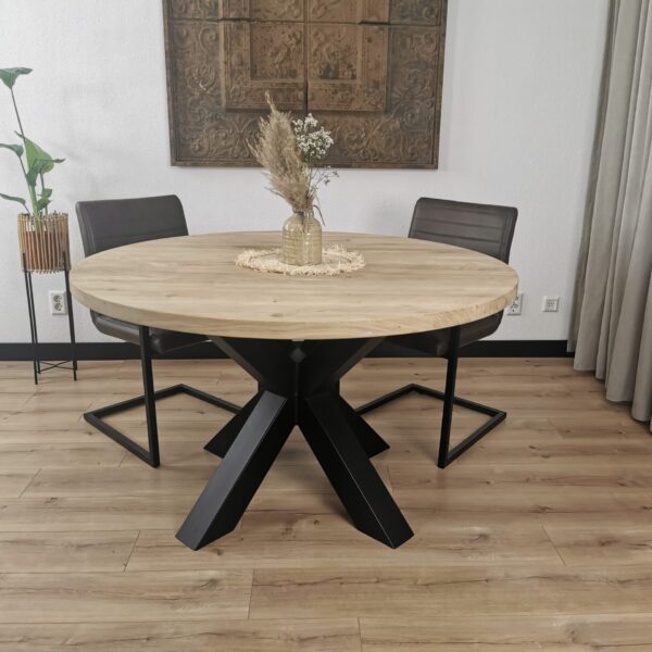 Eiken ronde tafel Matrix-Onderstel