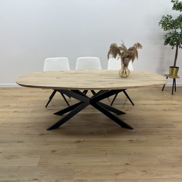 Eiken Deens ovale tafel Spider onderstel