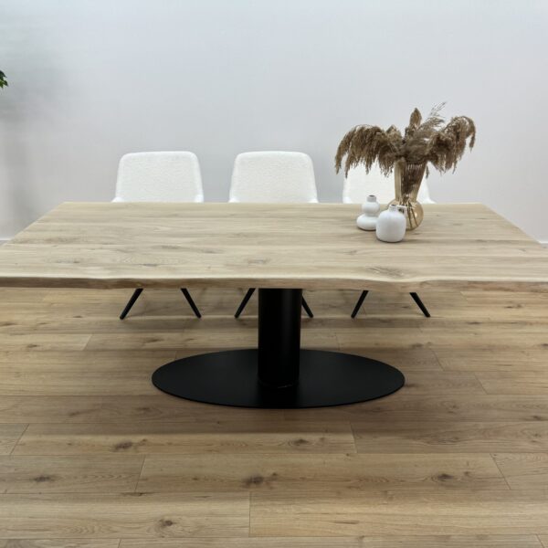 Eiken boomstam tafel O-poot ovaal